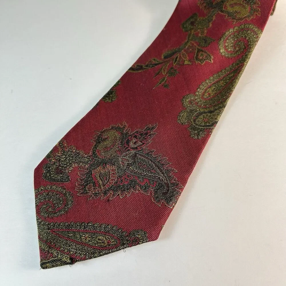 Robert Talbott Mens Wine Red Paisley 100% Silk Tie